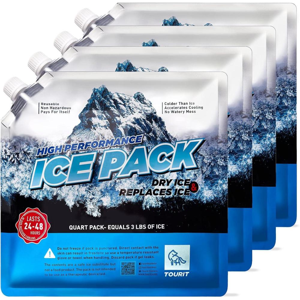 imageTOURIT Reusable Ice Packs for Coolers Long Lasting Cold Freezer Packs for Cooler Bag Lunch BagsLunch Boxes Cooler Backpacks