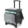 imageTOURIT 50Can Collapsible Rolling Cooler Leakproof Insulated Soft Cooling Bag with Wheels and AllTerrain Cart for Beach Camping Patio Travel Outdoor Ball FieldsA1Gray