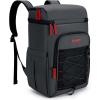 imageTOURIT Backpack Cooler Insulated Leak Proof 30 Can 2 Thick Insulated Compartments Thermal Bag Waterproof Lightweight Beach Travel CampingDark Grey