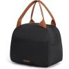 imageTOURIT Womens Insulated Lunch Bag Thermal Reusable Tote for Work Picnic Beige08Drak Black