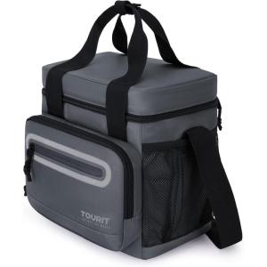TOURIT Large Lunch Bag 14L Insulated Lunch Box Lunch Cooler for Men Women Work, Black(A-Dark Gray)