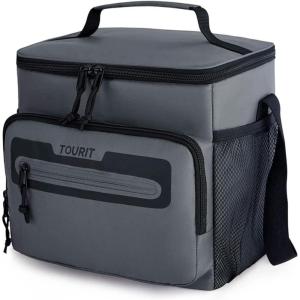 TOURIT Large Lunch Bag 14L Insulated Lunch Box Lunch Cooler for Men Women Work, Black(Y-Dark Gray)