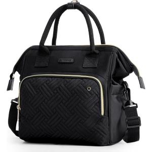 TOURIT Lunch Bag Women Large Insulated Lunch Box Portable Cooler Tote for Women Men Work, Picnic, Black(Black)