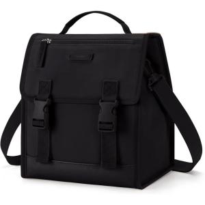 TOURIT Lunch Bag with Buckle Lunch Box Insulated Food Carrier for Women Men Work, Outdoor, Pink(01-Black)