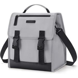 TOURIT Lunch Bag with Buckle Lunch Box Insulated Food Carrier for Women Men Work, Outdoor, Pink(03-Grey)