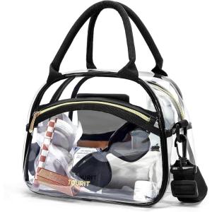 TOURIT Womens Insulated Lunch Bag Thermal Reusable Tote for Work Picnic, Beige(01-Clear Black)