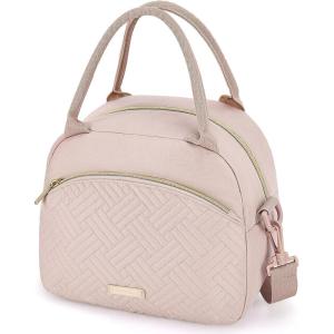 TOURIT Womens Insulated Lunch Bag Thermal Reusable Tote for Work Picnic, Beige(01-Pink)