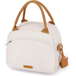 TOURIT Womens Insulated Lunch Bag Thermal Reusable Tote for Work Picnic, Beige(Beige)