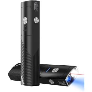 TOURIT Flat EDC Flashlight 1000 Lumens, Rechargeable Flashlight with Red Beam, UV Light, Compact Pocket Flashlight, LED Flashlight with Magnetic Base, Green(Black)