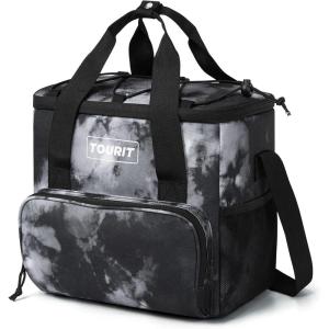 TOURIT Cooler Bag 24/35/46-Can Insulated Soft Cooler Portable Cooler Bag 14.6/24/32L Large Lunch Cooler for Picnic, Beach, Work, Trip(Tie-Dyed Black)