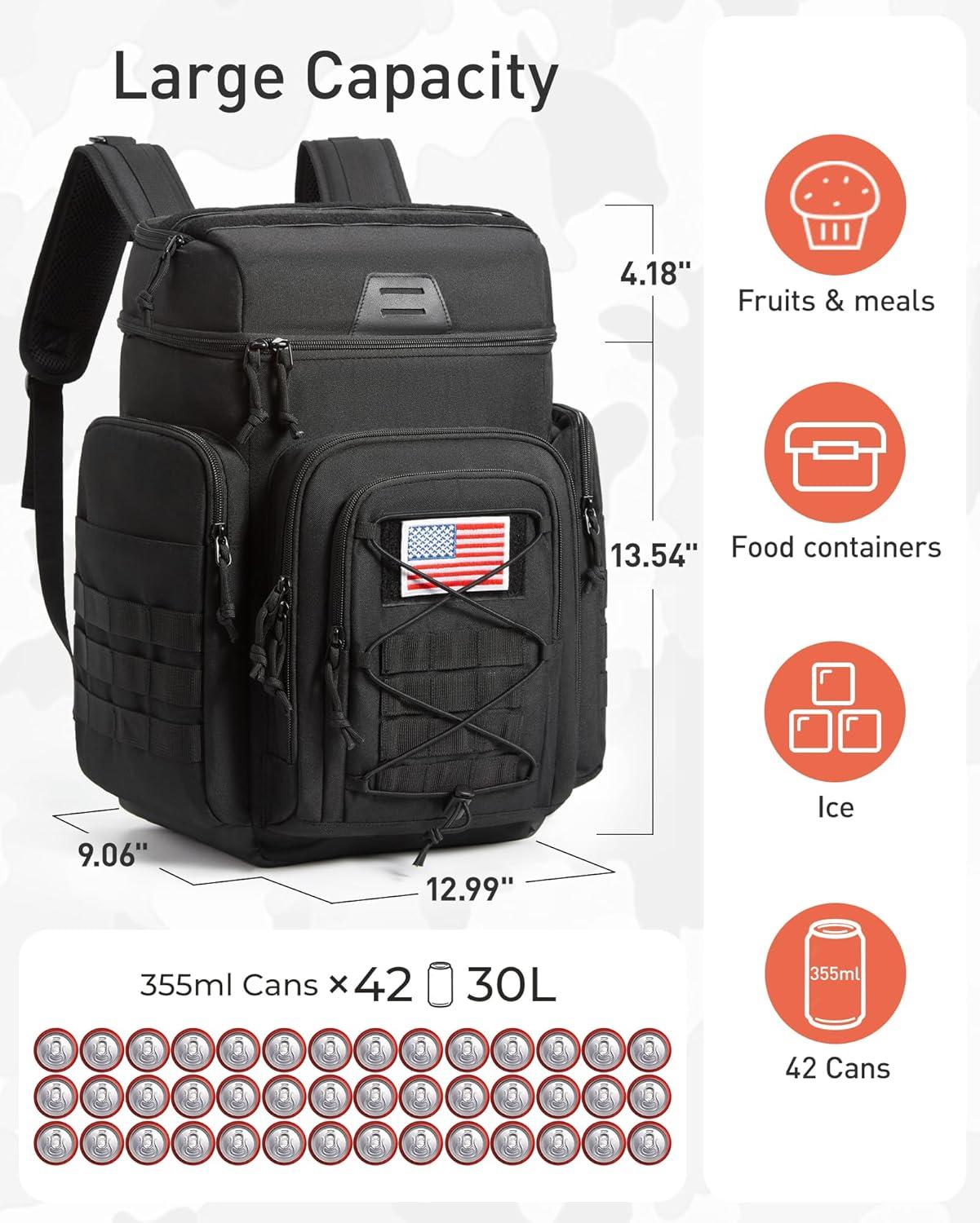 image:imageTOURIT Tactical Backpack Cooler Insulated Leak Proof 42Can30L Large Cooler Backpack Insulated Waterproof Ice Chest with MultiPocket Soft Cooler Bag for Camping Beach Fishing Picnic OutdoorSolar Yellow