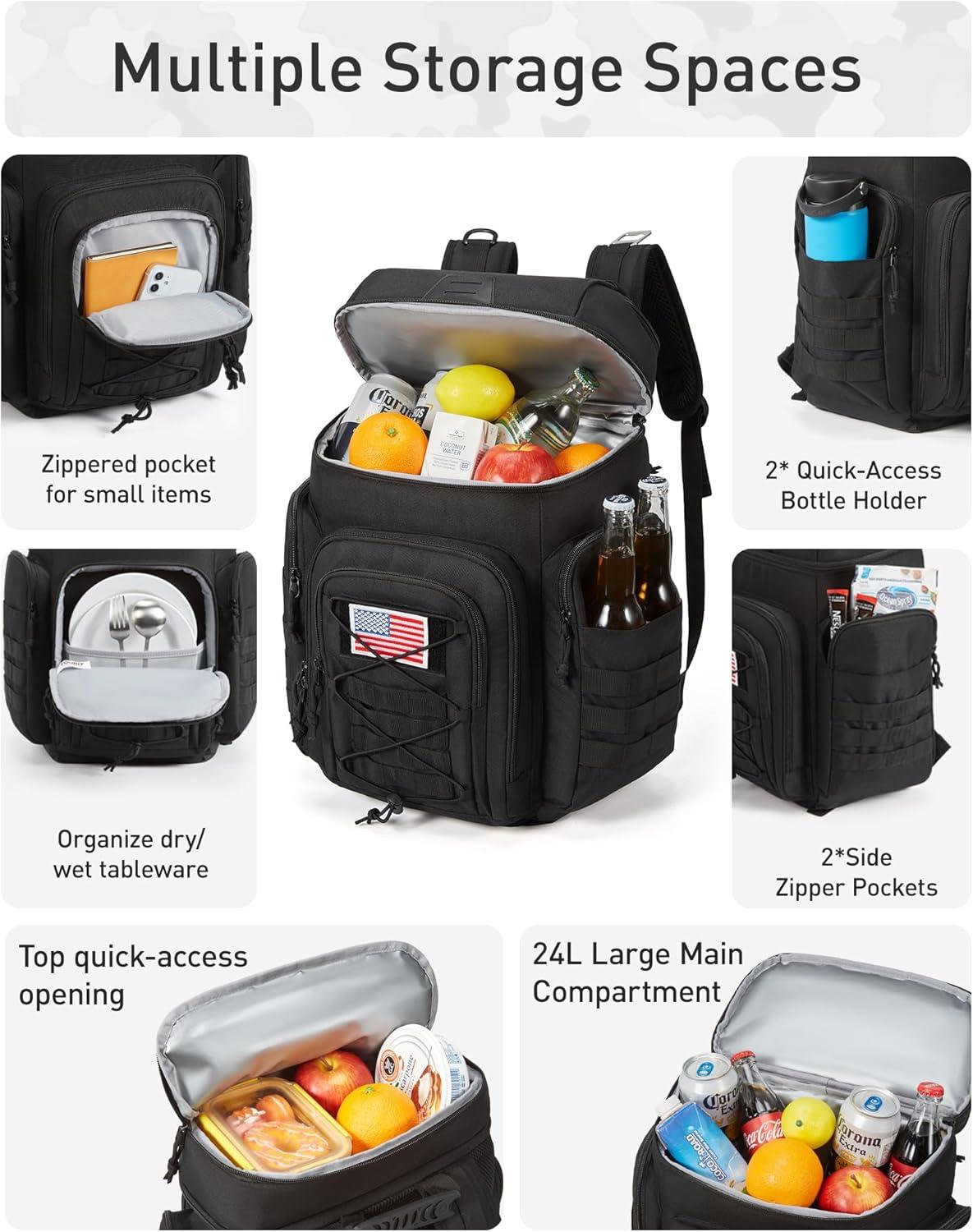 image:imageTOURIT Tactical Backpack Cooler Insulated Leak Proof 42Can30L Large Cooler Backpack Insulated Waterproof Ice Chest with MultiPocket Soft Cooler Bag for Camping Beach Fishing Picnic OutdoorSolar Yellow