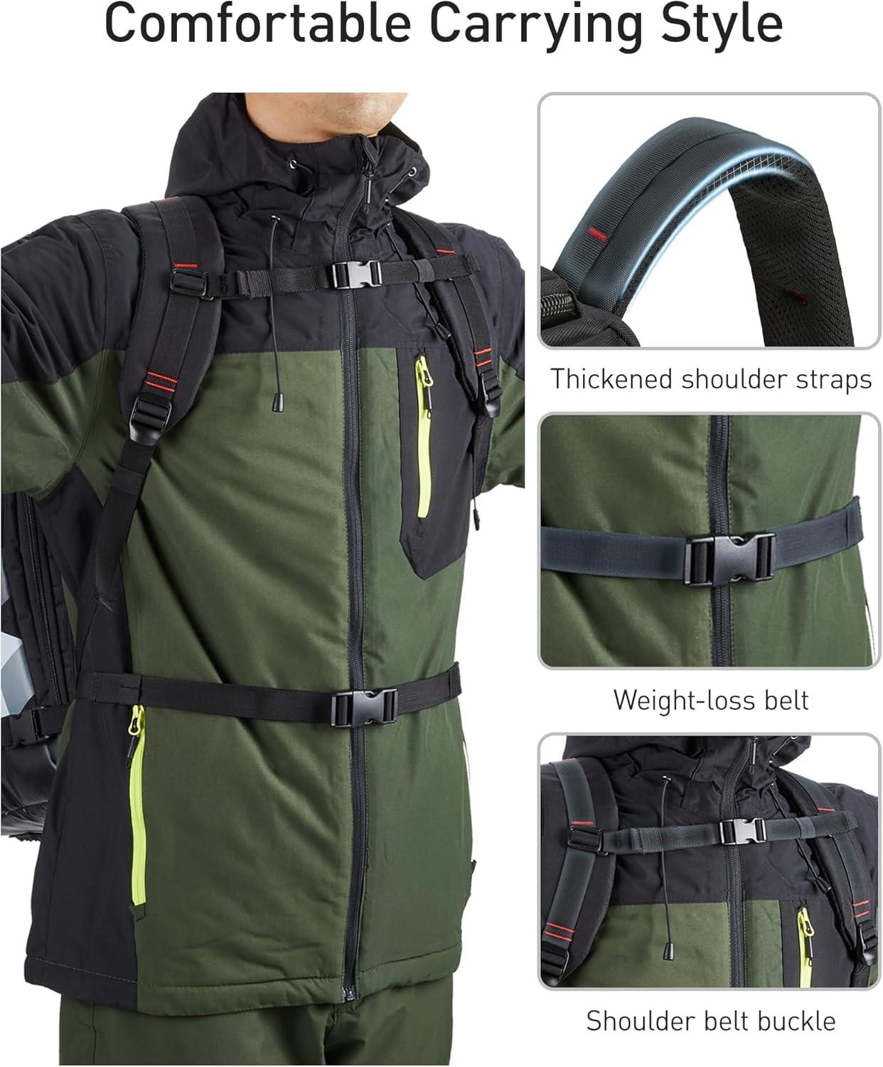 image:imageTOURIT Ski Boot Bag Snowboard Backpack 5560L Waterproof Unisex Helmet and Accessories Carrying Bag