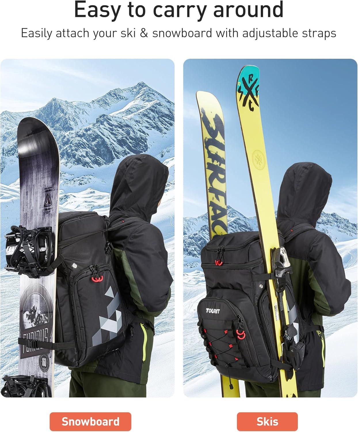 image:imageTOURIT Ski Boot Bag Snowboard Backpack 5560L Waterproof Unisex Helmet and Accessories Carrying Bag