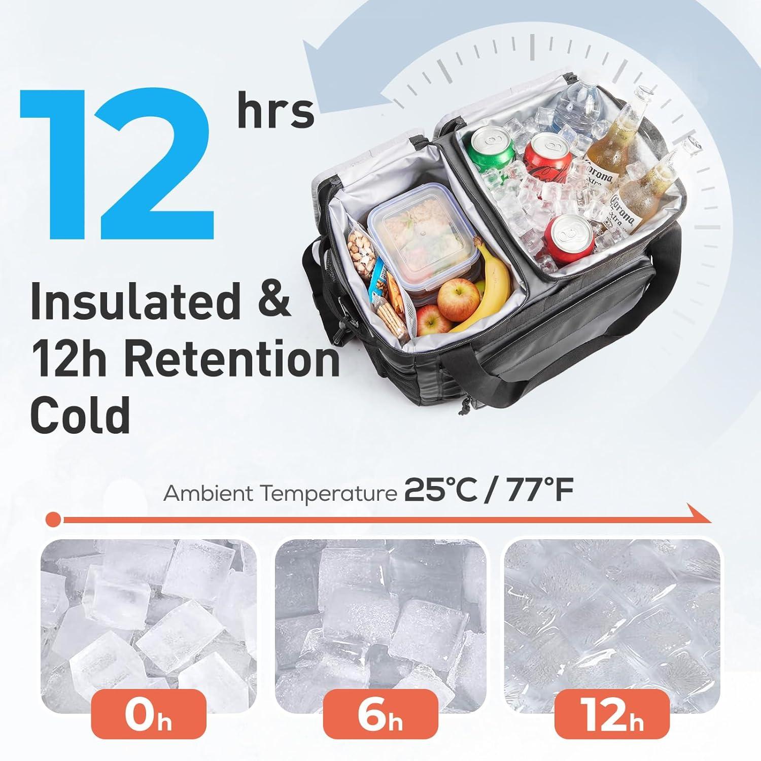 image:imageTOURIT 2Zone Soft Cooler Bag 3048Cans Dry amp Wet Insulated Beach Cooler Lunch Bag Leakproof Ice Chest for Camping Picnic Hiking TravelForest Green
