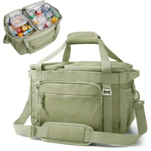 TOURIT 2-Zone Soft Cooler Bag 30/48Cans, Dry & Wet Insulated Beach Cooler, Lunch Bag, Leakproof Ice Chest for Camping, Picnic, Hiking, Travel(Forest Green)