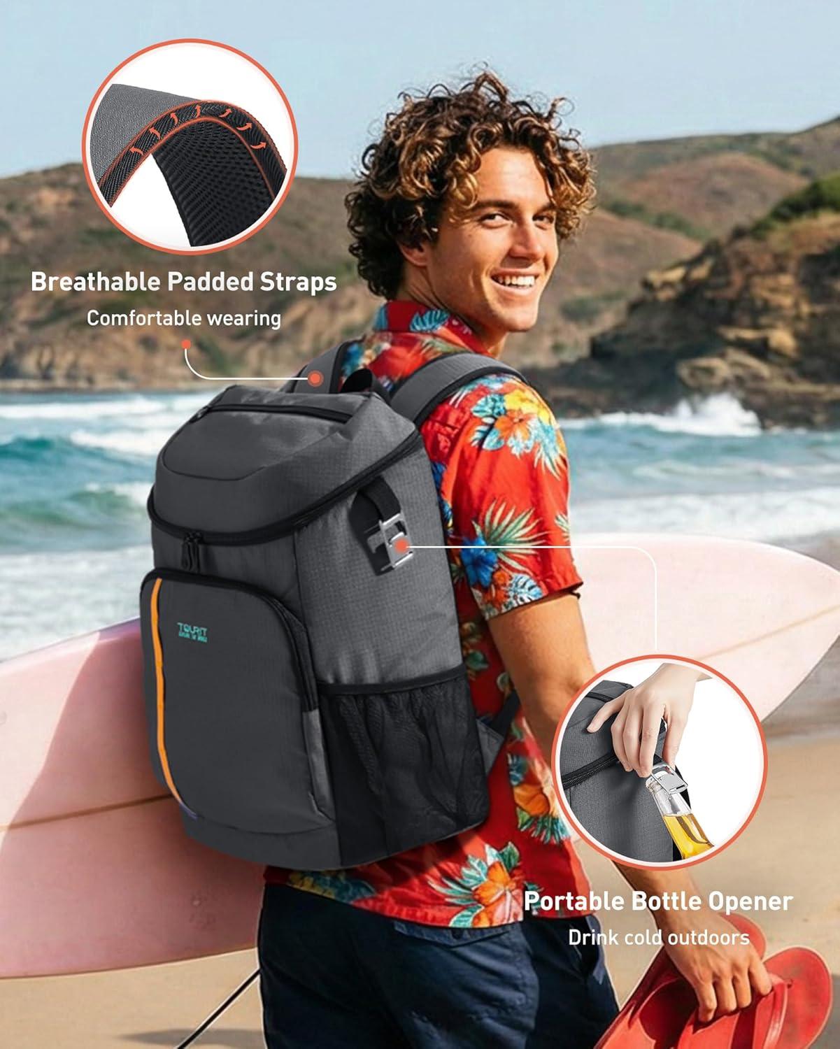 image:imageTOURIT Cooler Backpack Lightweight Insulated Backpack Cooler LeakProof for Men and Women Sports Fan Coolers01Black
