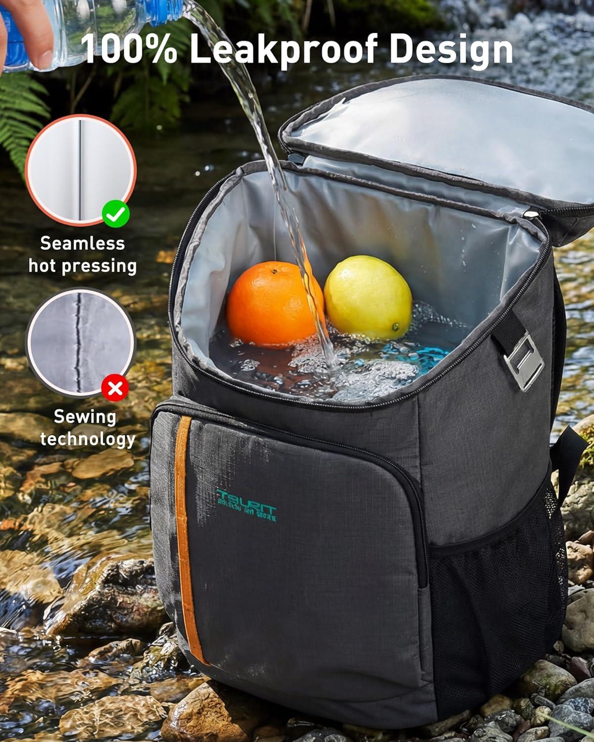 image:imageTOURIT Cooler Backpack Lightweight Insulated Backpack Cooler LeakProof for Men and Women Sports Fan Coolers01Black