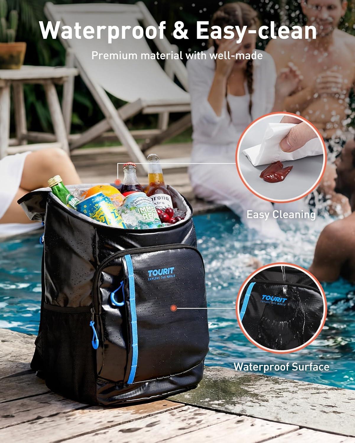 image:imageTOURIT Cooler Backpack Lightweight Insulated Backpack Cooler LeakProof for Men and Women Sports Fan Coolers02Black
