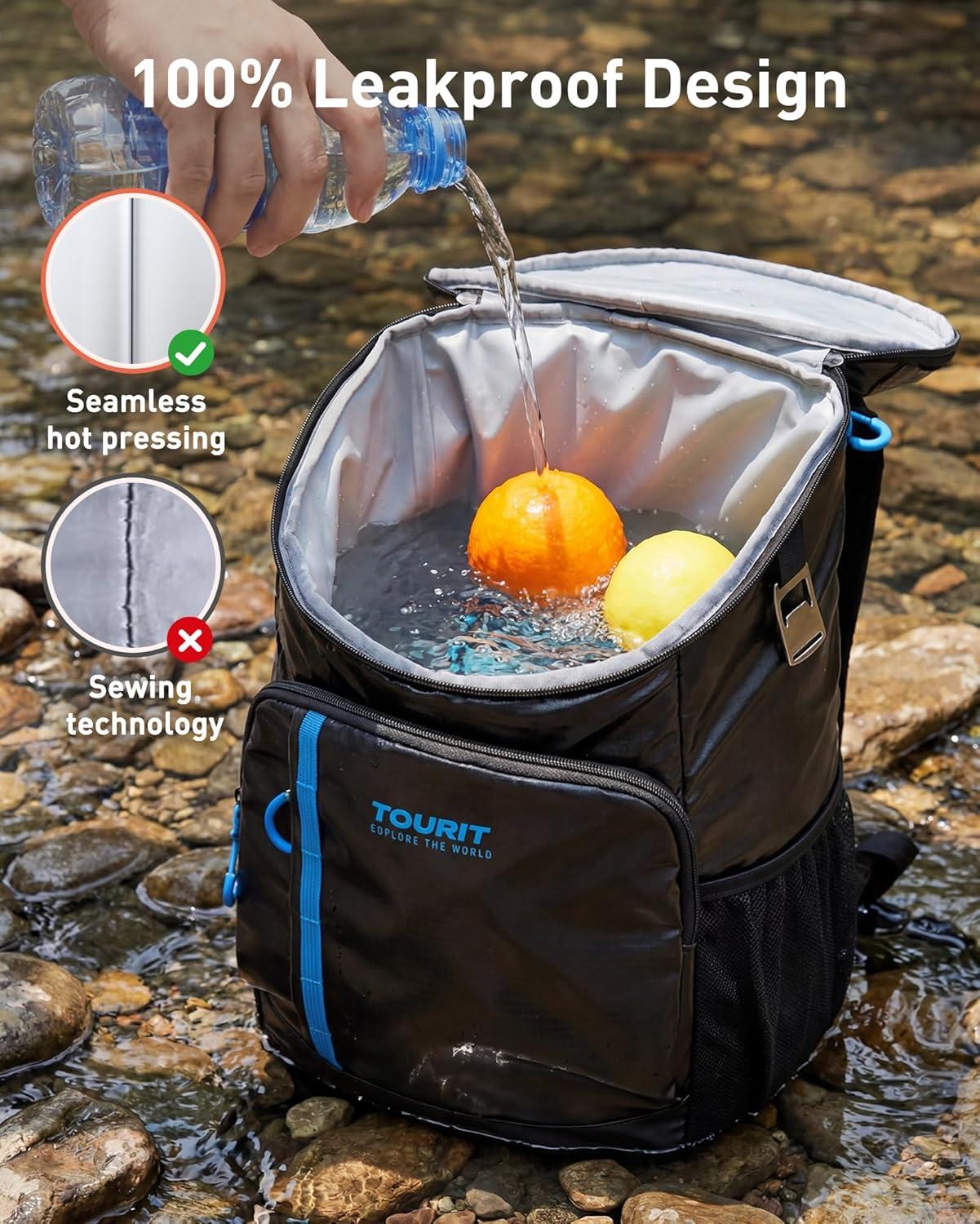 image:imageTOURIT Cooler Backpack Lightweight Insulated Backpack Cooler LeakProof for Men and Women Sports Fan Coolers02Brown