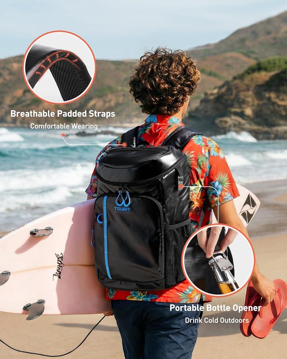 image:imageTOURIT Cooler Backpack Lightweight Insulated Backpack Cooler LeakProof for Men and Women Sports Fan Coolers02Brown