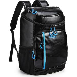 TOURIT Cooler Backpack Lightweight Insulated Backpack Cooler Leak-Proof for Men and Women, Sports Fan Coolers(02-Black)