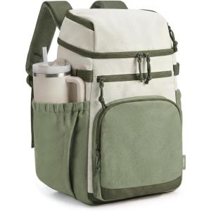 TOURIT Insulated Cooler Backpack 30 Cans, Leakproof Double Deck Lunch Cooler Bag, Lightweight Waterproof Backpack Cooler for Men Women, Beach Camping Picnic Hiking Travel(Forest Green)