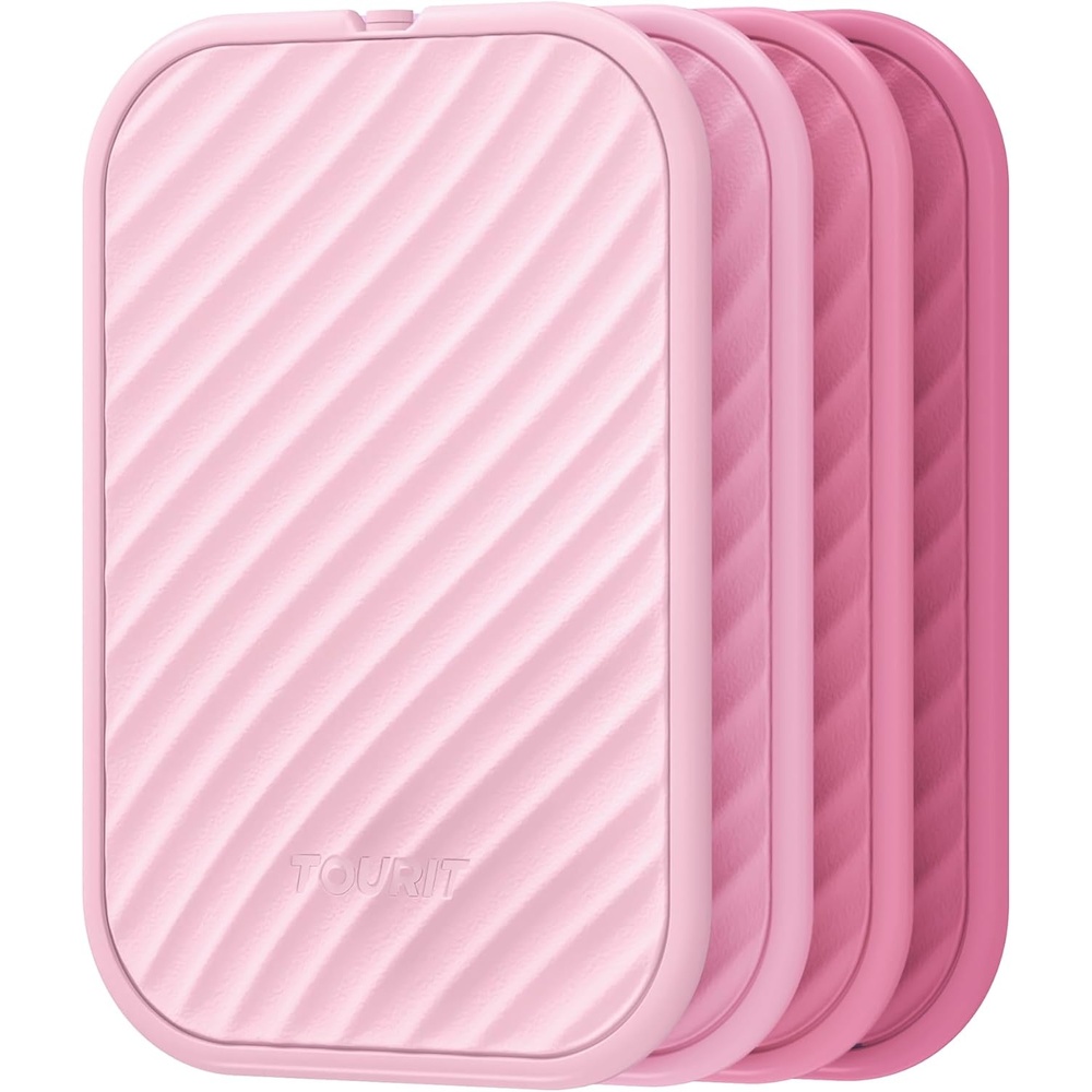 image:imageTOURIT Slim Ice Packs for Lunch Boxes and Coolers 4 Pack Reusable Lunch Box Cooler Ice Packs Long Lasting BPAFree NonToxic Freezer Packs for Lunch Bags Travel Picnic or CampingBaby Pink