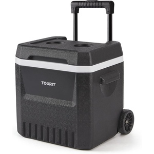 TOURIT Rolling Cooler with Wheels, 20 Quart Small Hard Beach Cooler, Insulated Ice Chest for Camping, Picnic, Sport, Fishing, Hiking, Travel(Black)